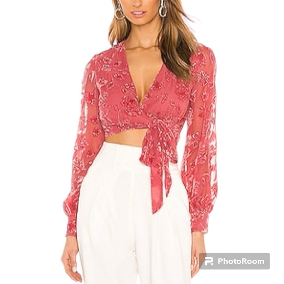NBD Tops - NBD - Revolve Millie Wrap Top in Coral - XXS - NWT